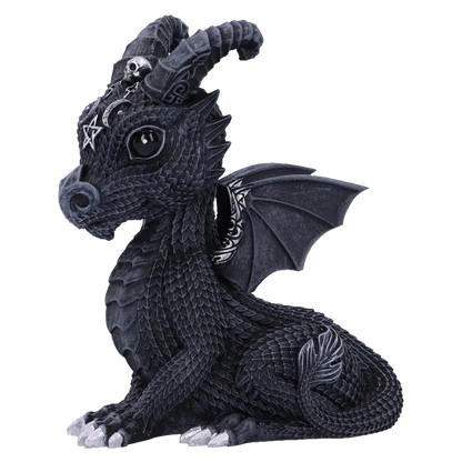 Figurine dragon noir Lucifly de la collection Cult Cuties vue de profil gauche