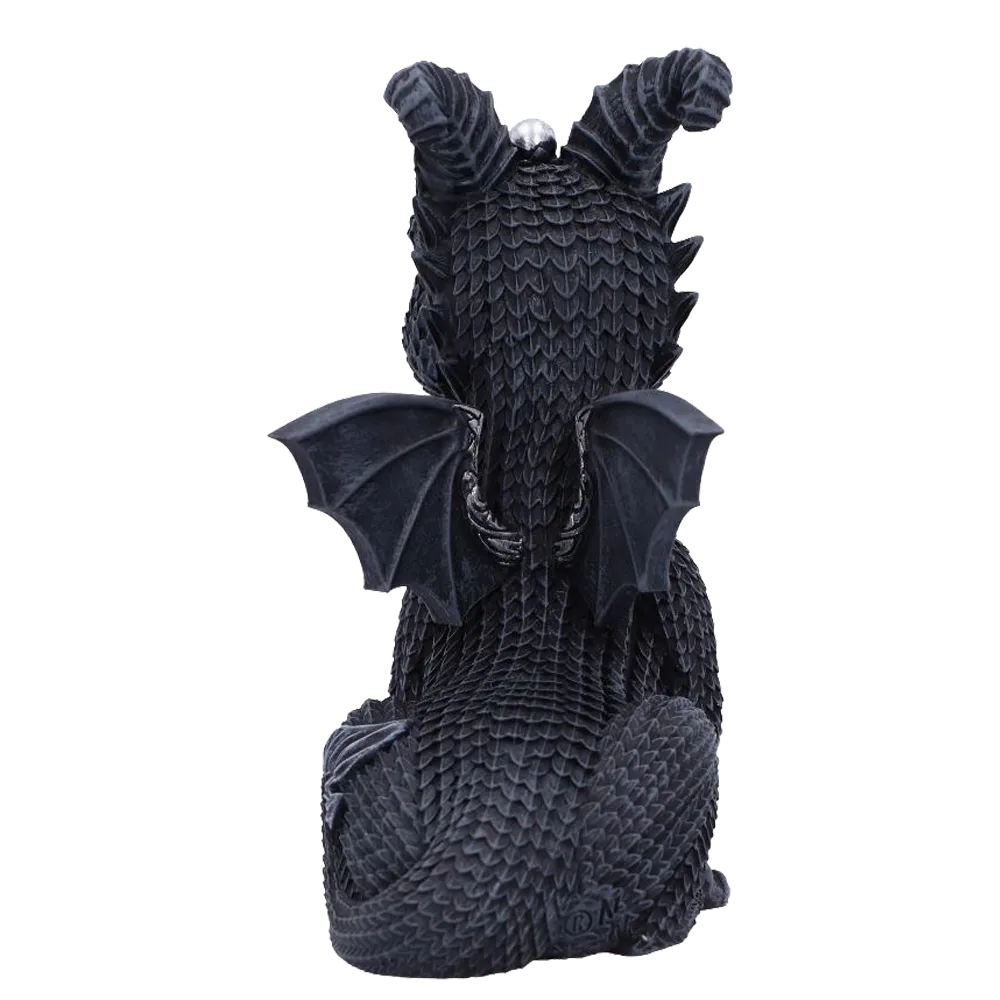 Dos de la figurine dragon Lucifly montrant les ailes et la texture écailleuse