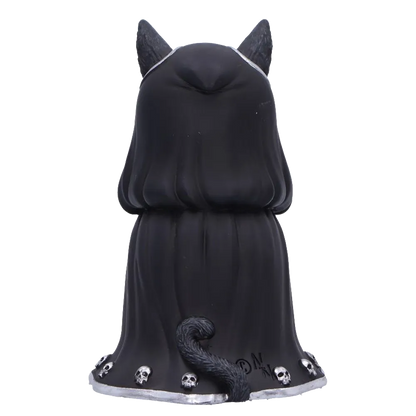 Dos de la figurine Zefur montrant la cape noire ornée de crânes argentés