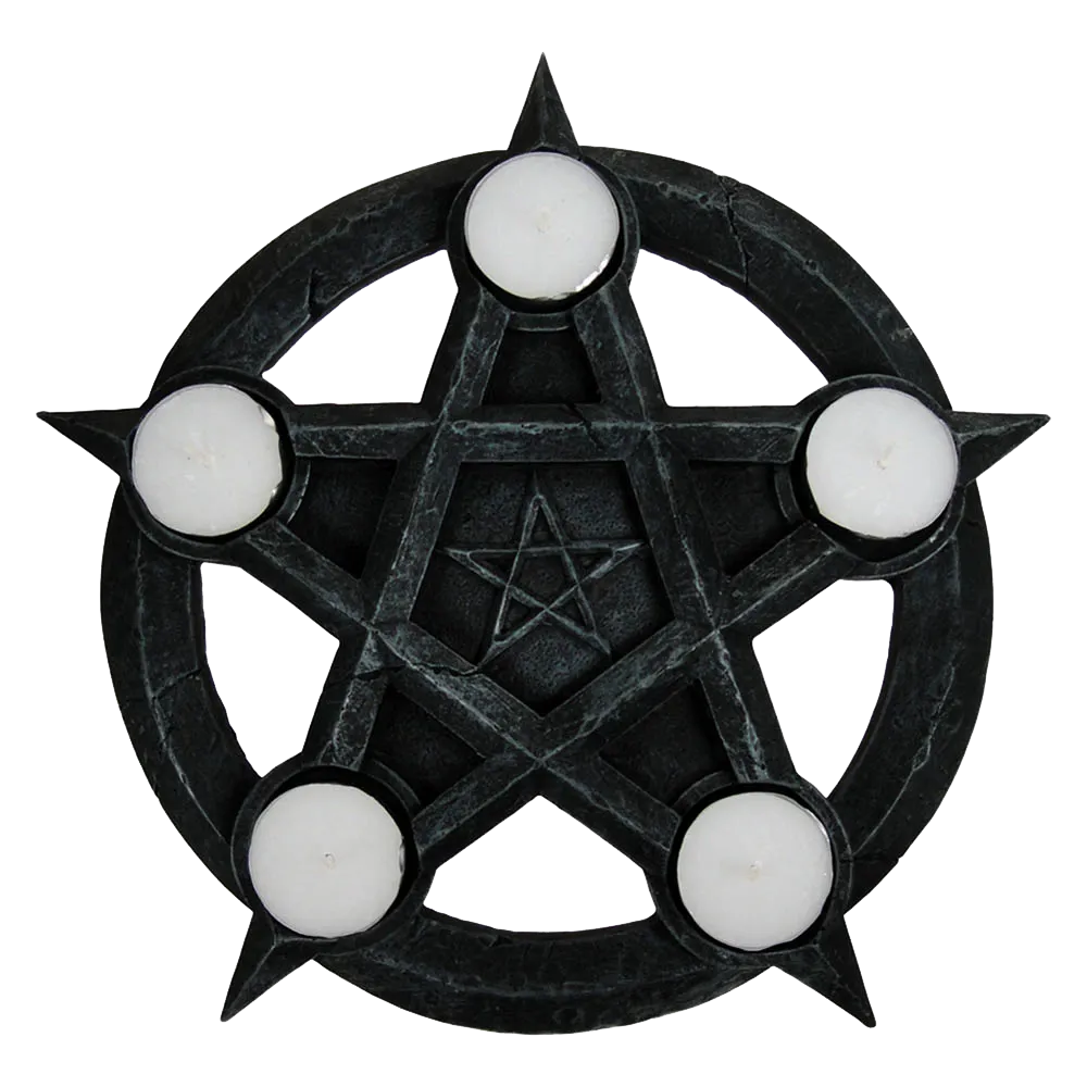 Bougeoir pentagramme Nemesis Now avec cinq bougies tealights | Nemesis Now pentagram candle holder with five tealight candles
