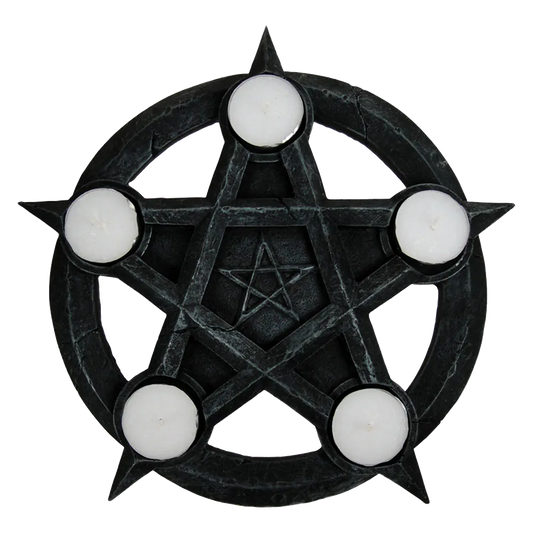 Bougeoir pentagramme Nemesis Now avec cinq bougies tealights