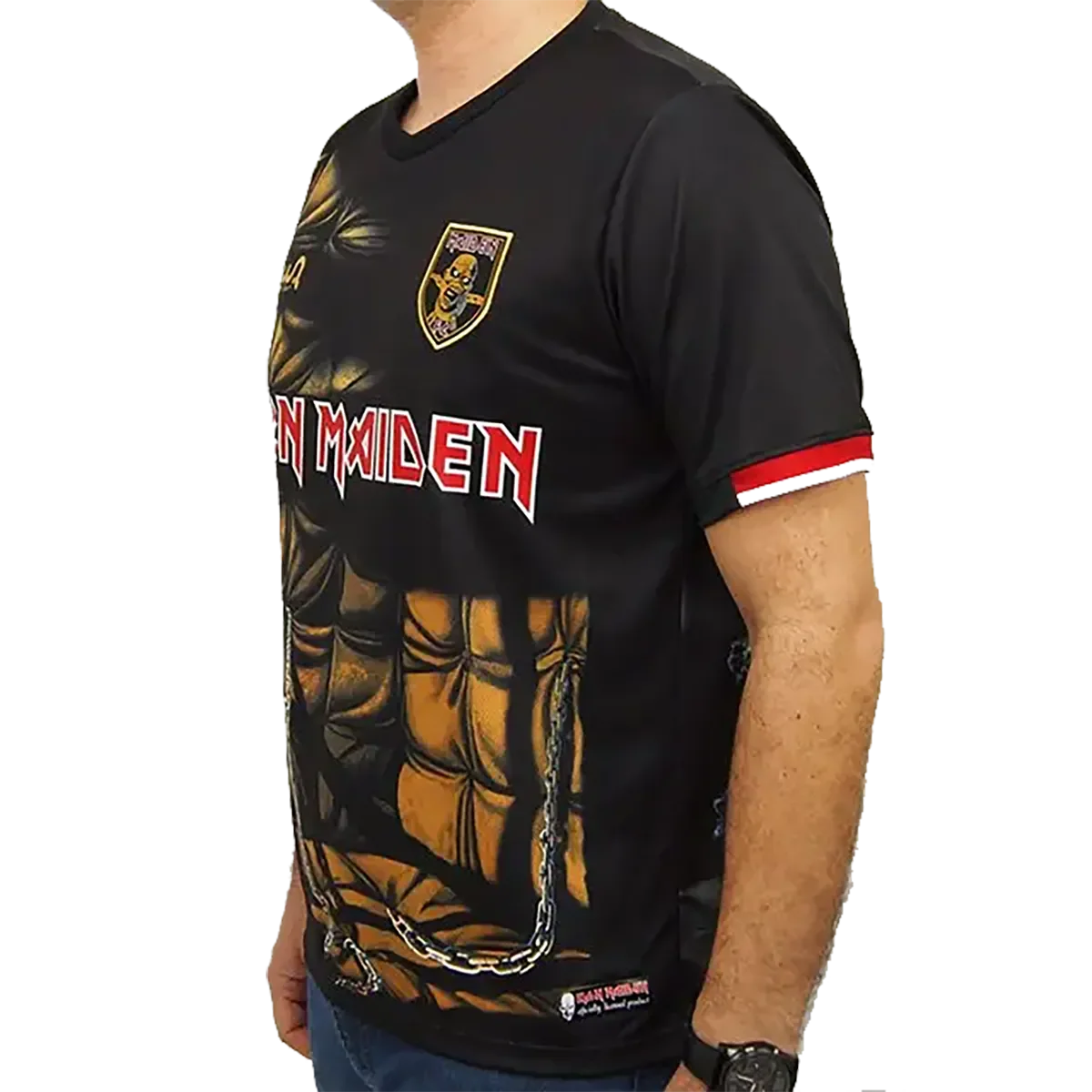 Maillot de football officiel Iron Maiden - Piece of Mind (côté)