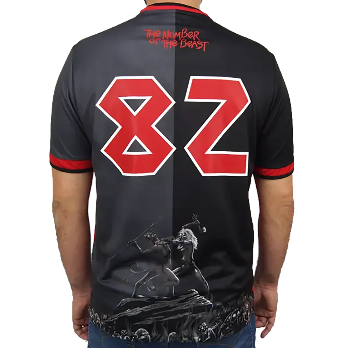 Maillot de football officiel Iron Maiden - Number of the Beast (dos) | Official Iron Maiden football jersey - Number of the Beast (back)