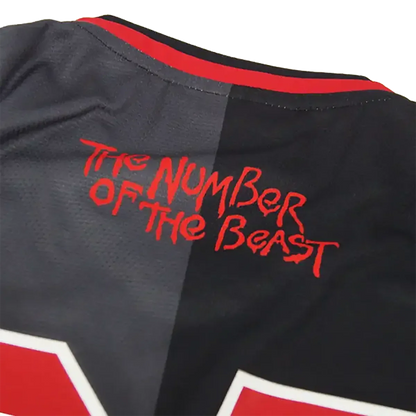 Maillot de football officiel Iron Maiden - Number of the Beast (col dos) | Official Iron Maiden football jersey - Number of the Beast (back collar)
