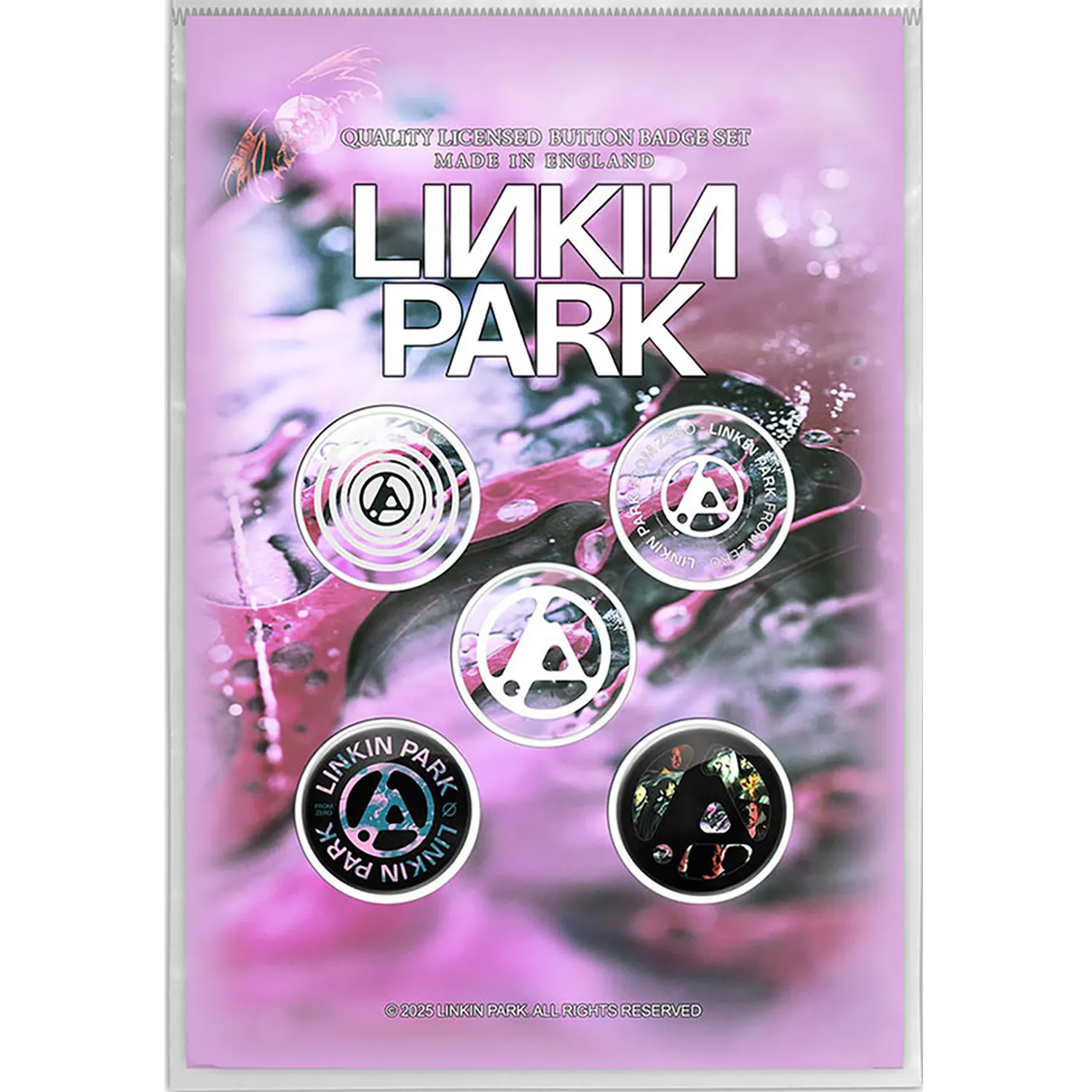 Kit de 5 badges officiels Linkin Park From Zero avec nouveau symbole LP | Official Linkin Park From Zero 5 badge set