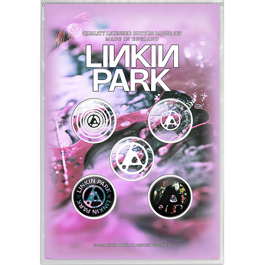 Kit de 5 badges officiels Linkin Park From Zero avec nouveau symbole LP | Official Linkin Park From Zero 5 badge set