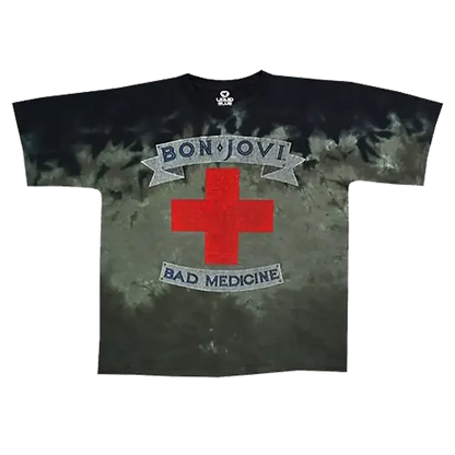 T-shirt Bon Jovi - Bad Medecine [tie dye Liquid Blue] | Bon Jovi T-shirt - Bad Medicine [tie dye Liquid Blue]
