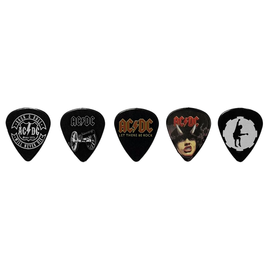 Ensemble de médiators AC/DC assortis, décorés de visuels divers