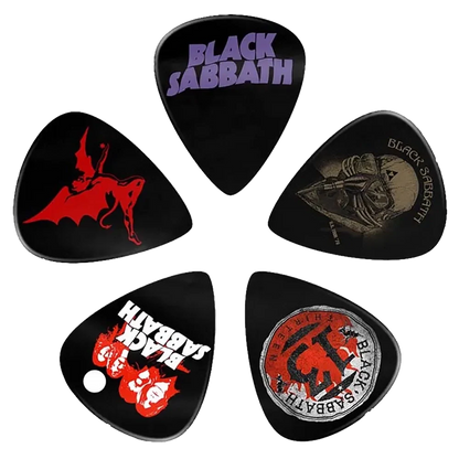 Ensemble de médiators Black Sabbath assortis, décorés de visuels divers