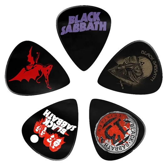 Ensemble de médiators Black Sabbath assortis, décorés de visuels divers