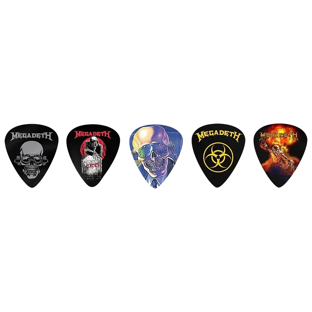 Ensemble de médiators Megadeth assortis, décorés de visuels divers