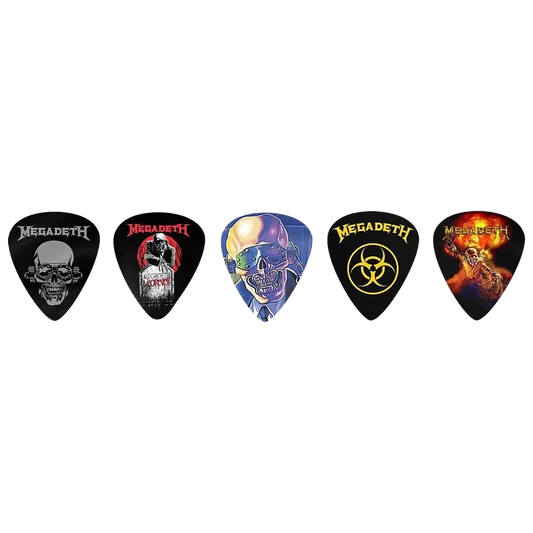 Ensemble de médiators Megadeth assortis, décorés de visuels divers