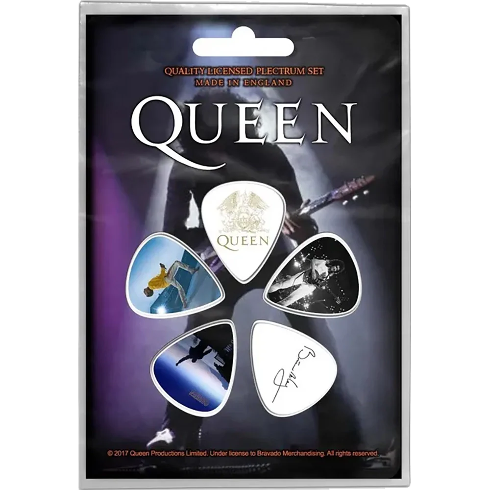 Set officiel de médiators Queen présenté sur carte blister 