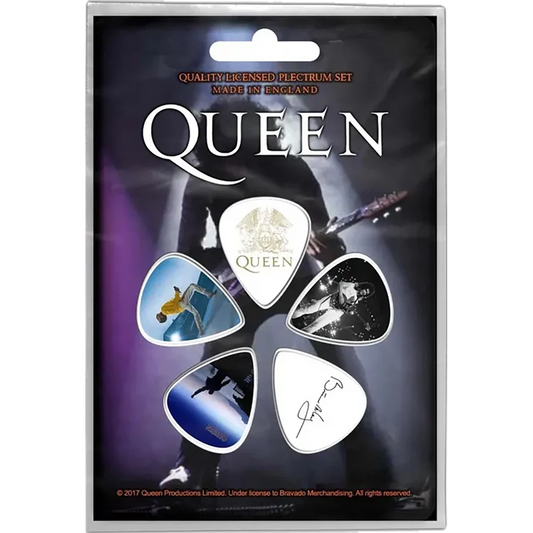 Set officiel de médiators Queen présenté sur carte blister 