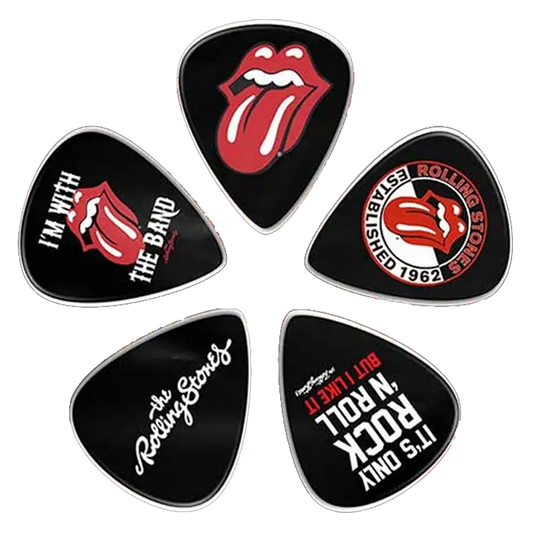Ensemble de médiators Rolling Stones assortis, décorés de visuels divers