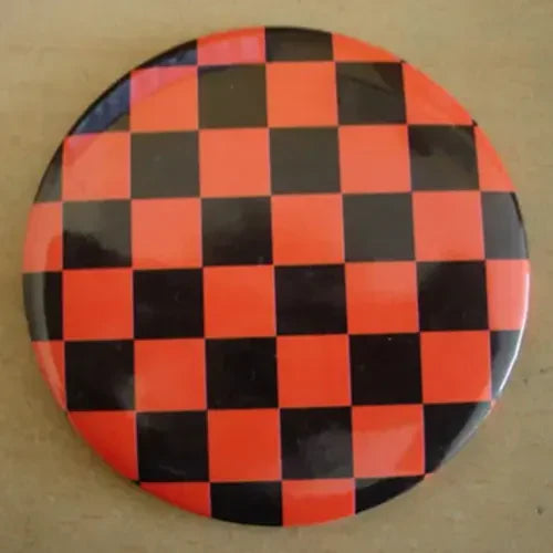 Miroir damier noir & rouge | black & red checkered mirror
