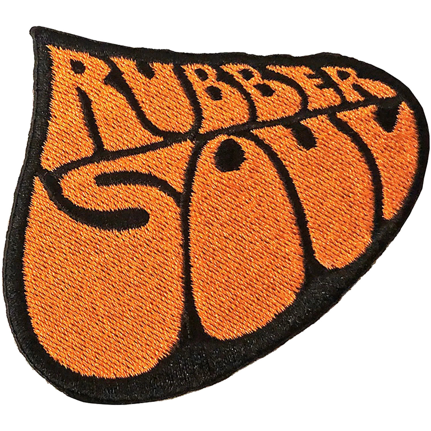 Patch The Beatles Rubber Soul brodé thermocollant 7,5 × 6,5 cm avec lettrage orange | The Beatles Rubber Soul 7.5 × 6.5 cm embroidered iron-on patch with orange lettering