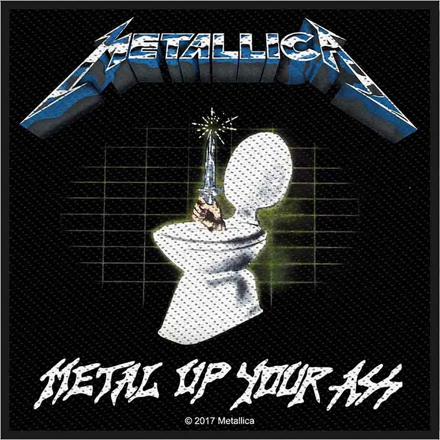 Patch brodé officiel Metallica Metal Up Your Ass 10 × 10 cm | Official Metallica Metal Up Your Ass embroidered sew-on patch 10 × 10 cm