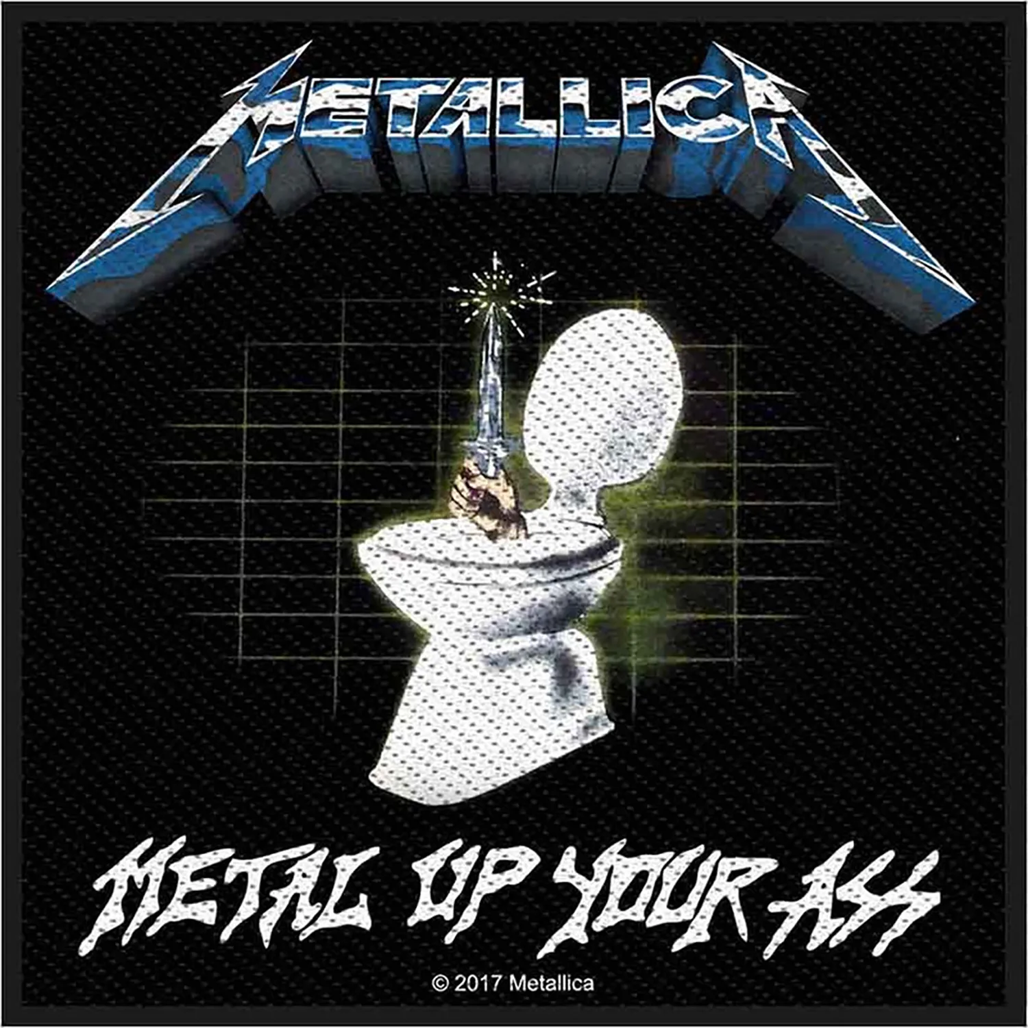 Patch brodé officiel Metallica Metal Up Your Ass 10 × 10 cm | Official Metallica Metal Up Your Ass embroidered sew-on patch 10 × 10 cm
