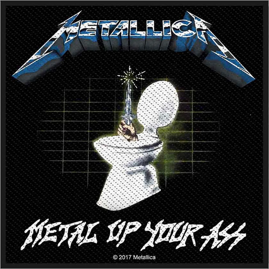 Patch brodé officiel Metallica Metal Up Your Ass 10 × 10 cm | Official Metallica Metal Up Your Ass embroidered sew-on patch 10 × 10 cm