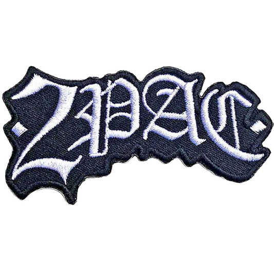 Patch officiel Tupac 2Pac logo Old English noir et blanc 8 × 2,5 cm | Official Tupac 2Pac Old English black and white logo patch 8 × 2.5 cm