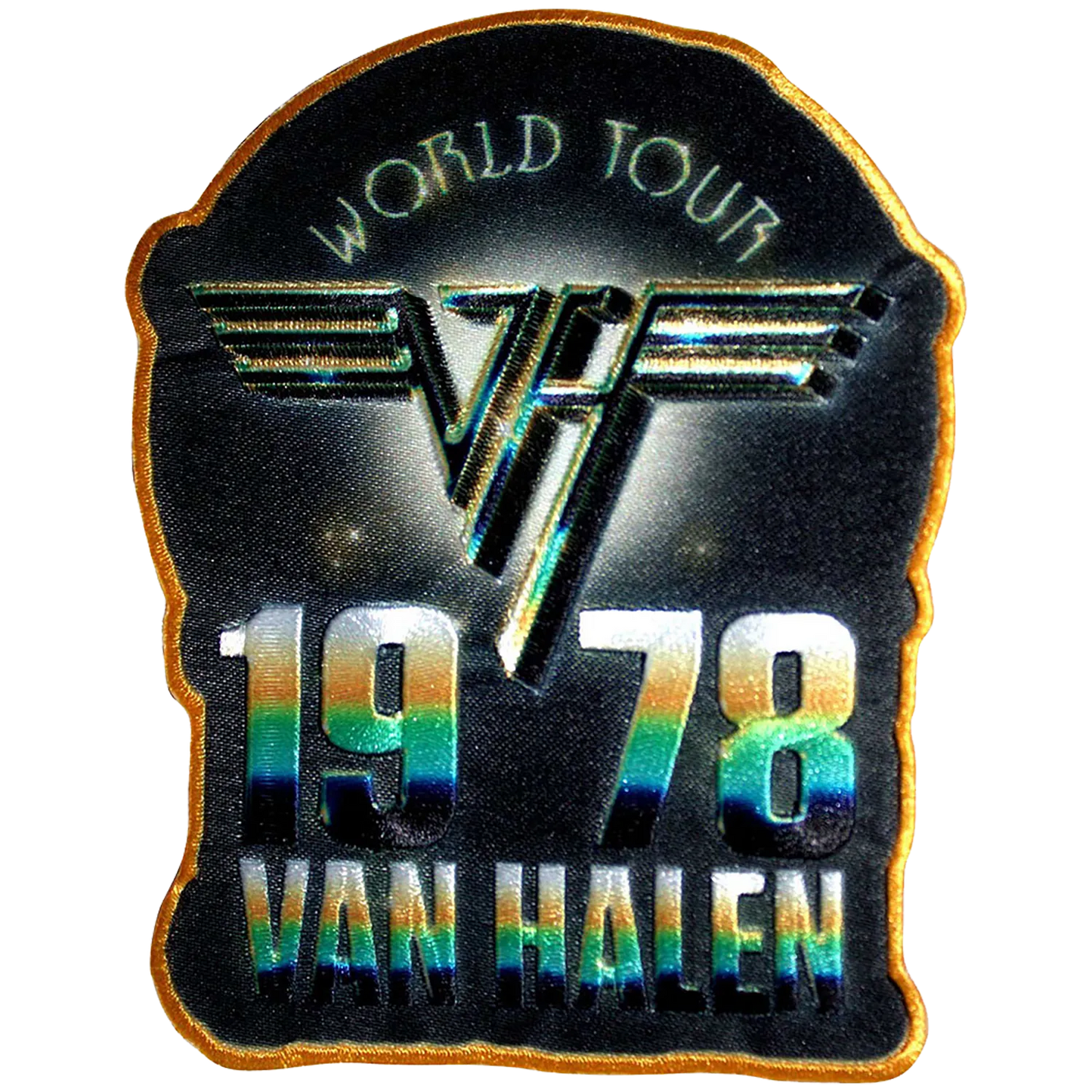 Patch Van Halen World Tour 1978 logo VH thermocollant 9 x 10 cm | Official Van Halen World Tour 1978 VH logo iron-on patch 9 x 10 cm