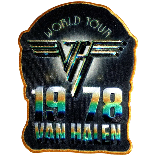 Patch Van Halen World Tour 1978 logo VH thermocollant 9 x 10 cm | Official Van Halen World Tour 1978 VH logo iron-on patch 9 x 10 cm