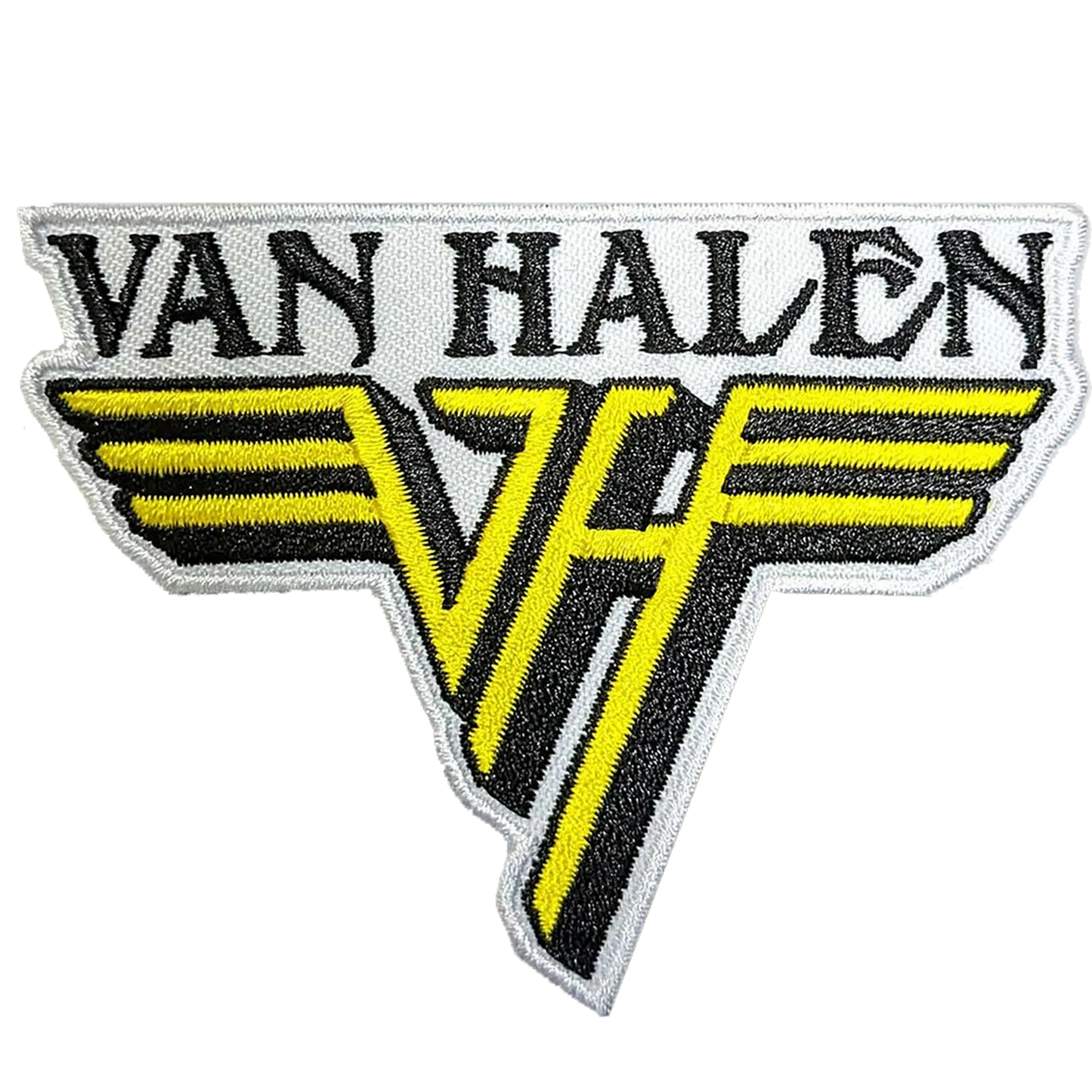Patch Van Halen logo VH jaune noir blanc thermocollant 8 x 6 cm | Official Van Halen VH logo yellow black white iron-on patch 8 x 6 cm