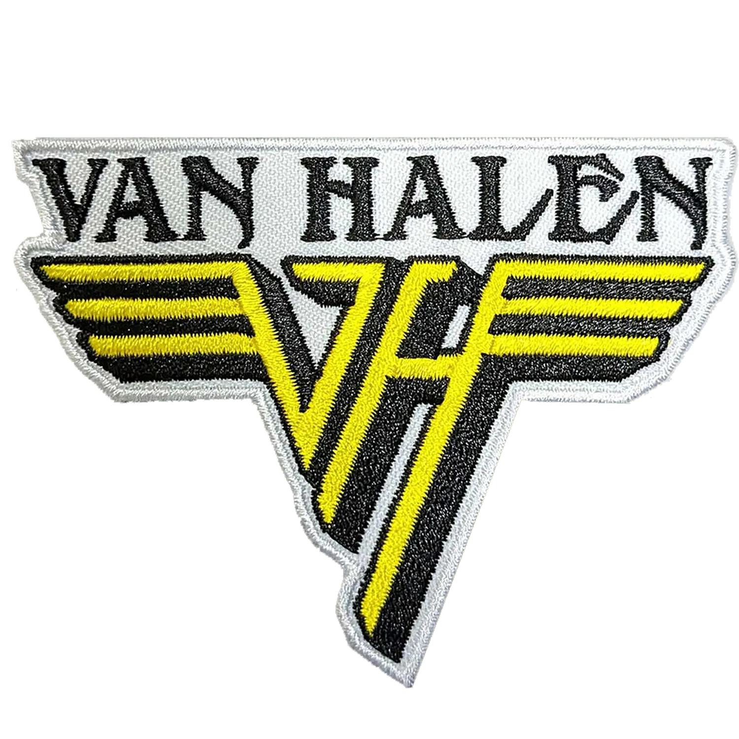 Patch Van Halen logo VH jaune noir blanc thermocollant 8 x 6 cm | Official Van Halen VH logo yellow black white iron-on patch 8 x 6 cm