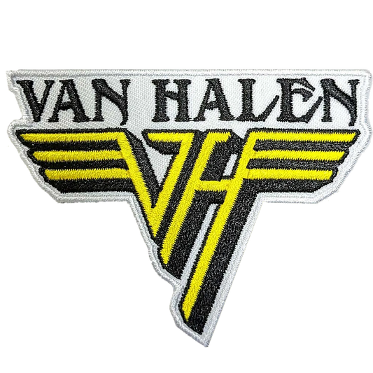 Patch Van Halen logo VH jaune noir blanc thermocollant 8 x 6 cm | Official Van Halen VH logo yellow black white iron-on patch 8 x 6 cm
