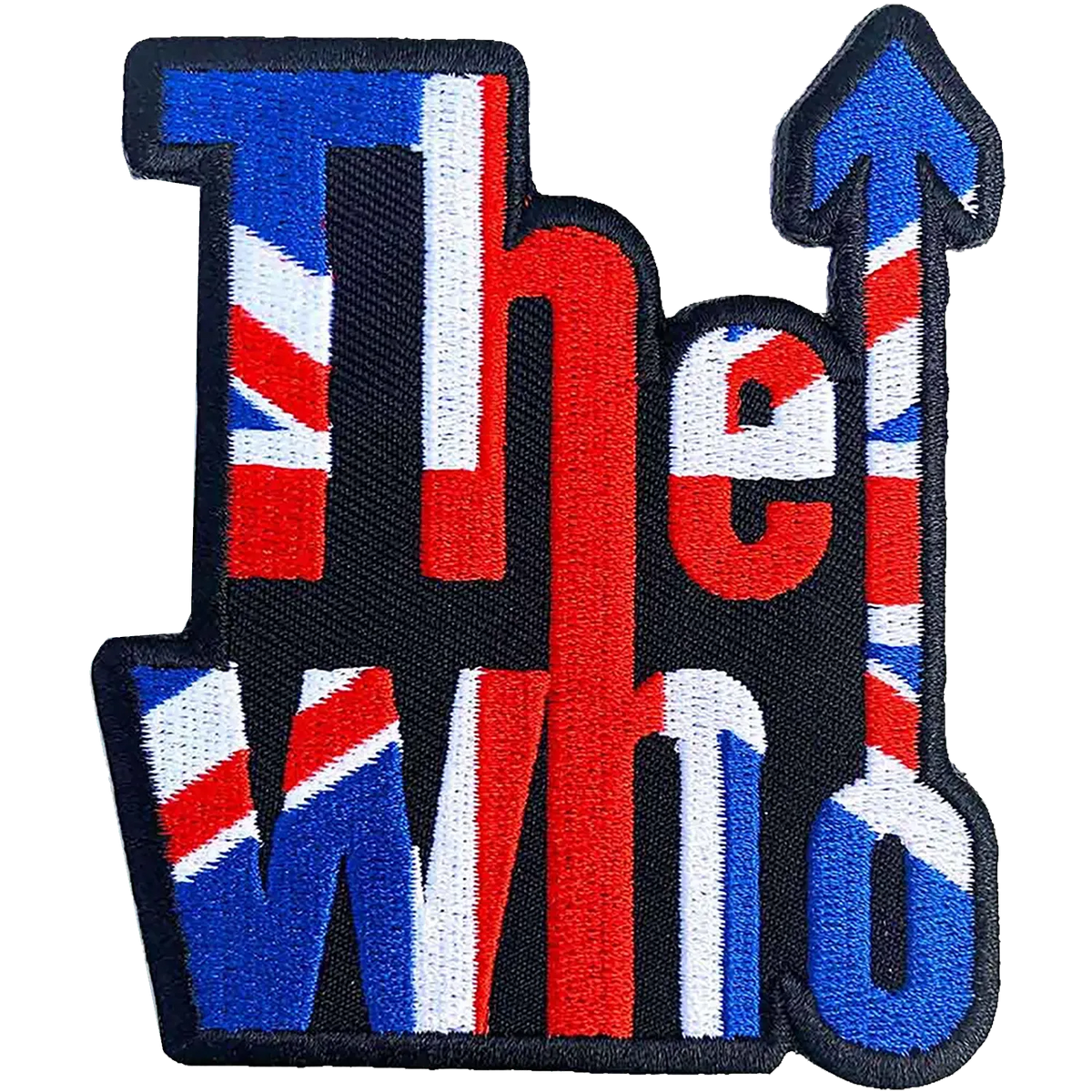 Patch The Who Union Jack logo flèche thermocollant 7 x 9 cm | Official The Who Union Jack arrow logo iron-on patch 7 x 9 cm
