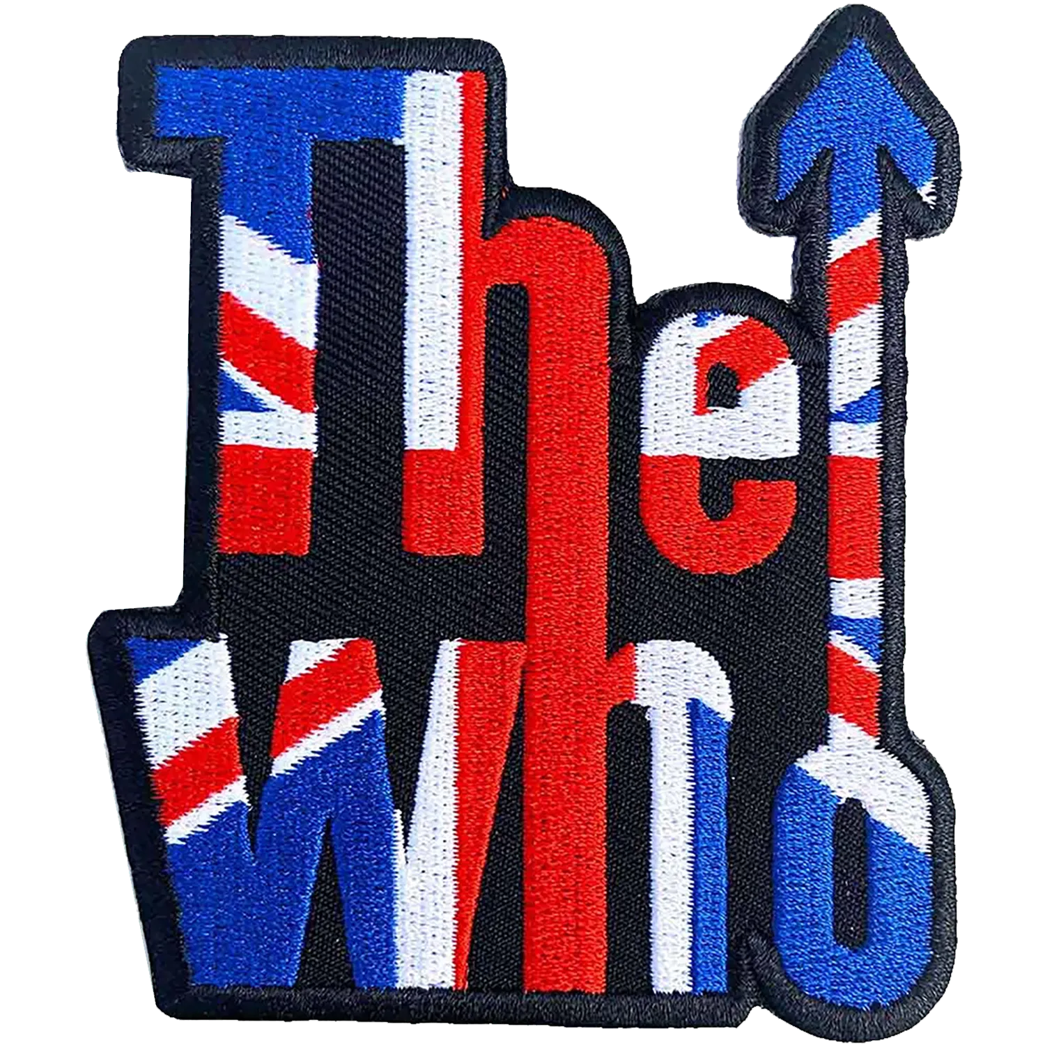 Patch The Who Union Jack logo flèche thermocollant 7 x 9 cm | Official The Who Union Jack arrow logo iron-on patch 7 x 9 cm