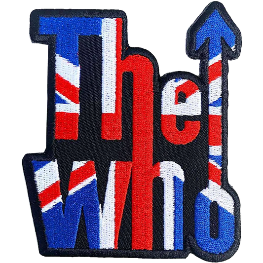 Patch The Who Union Jack logo flèche thermocollant 7 x 9 cm | Official The Who Union Jack arrow logo iron-on patch 7 x 9 cm