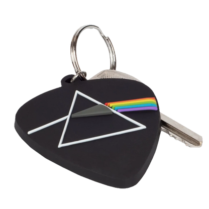 Porte-clés médiator Pink Floyd avec clé accrochée
