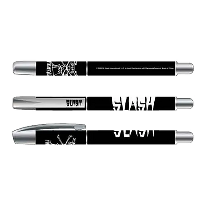 Stylo gel Slash noir avec logo blanc – vue complèt