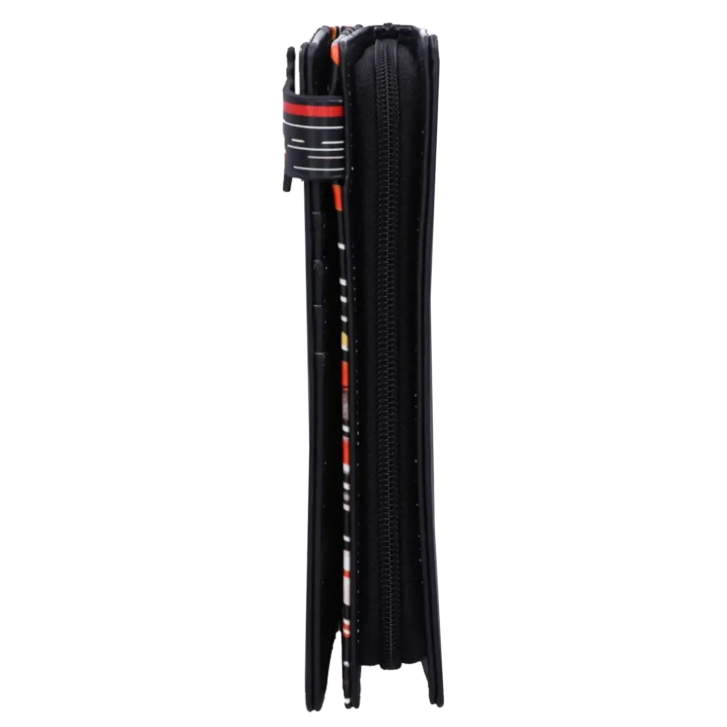 Profil du porte-monnaie Judas Priest Screaming for Vengeance montrant la fermeture zippée