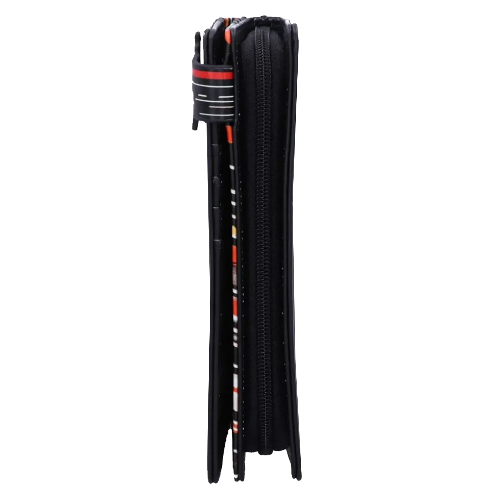 Profil du porte-monnaie Judas Priest Screaming for Vengeance montrant la fermeture zippée