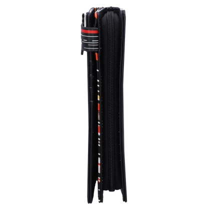 Profil du porte-monnaie Judas Priest Screaming for Vengeance montrant la fermeture zippée