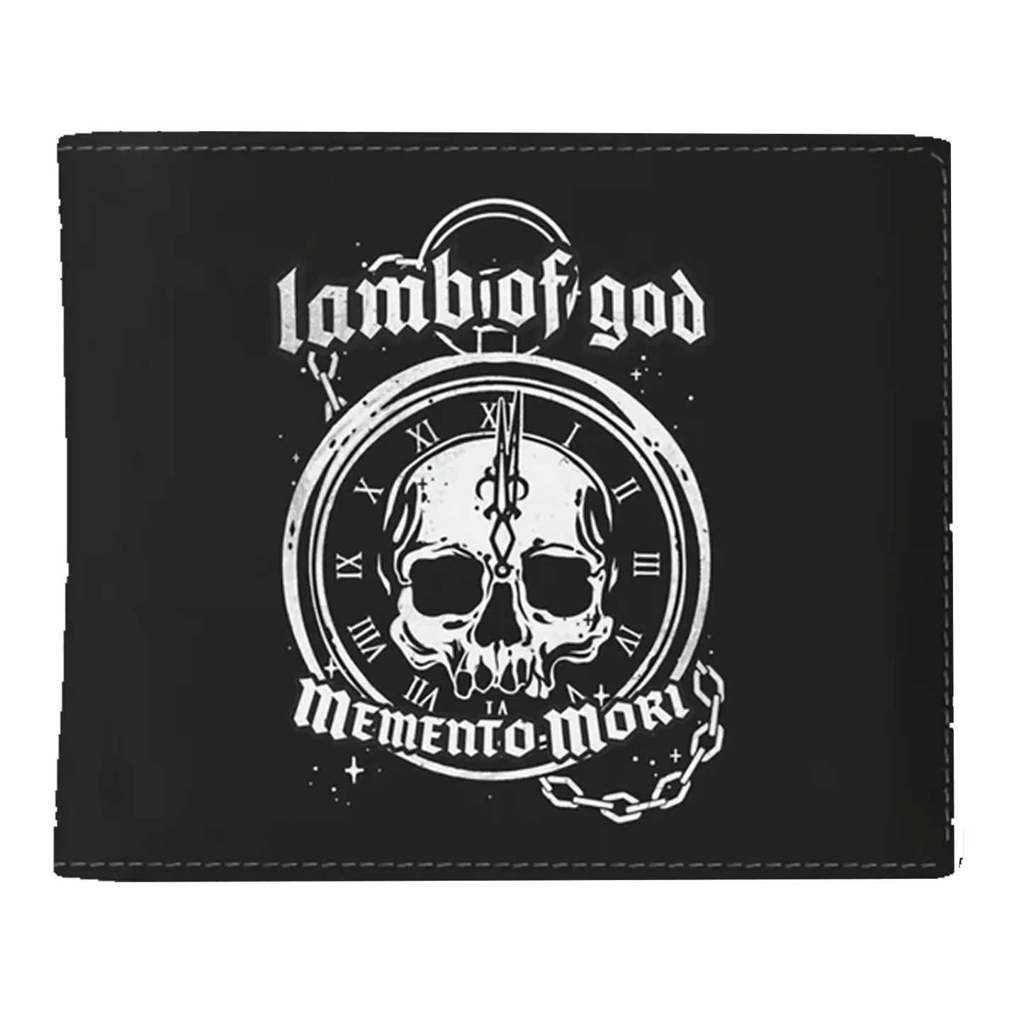 Portefeuille Lamb of God Memento Mori – visuel crâne et horloge