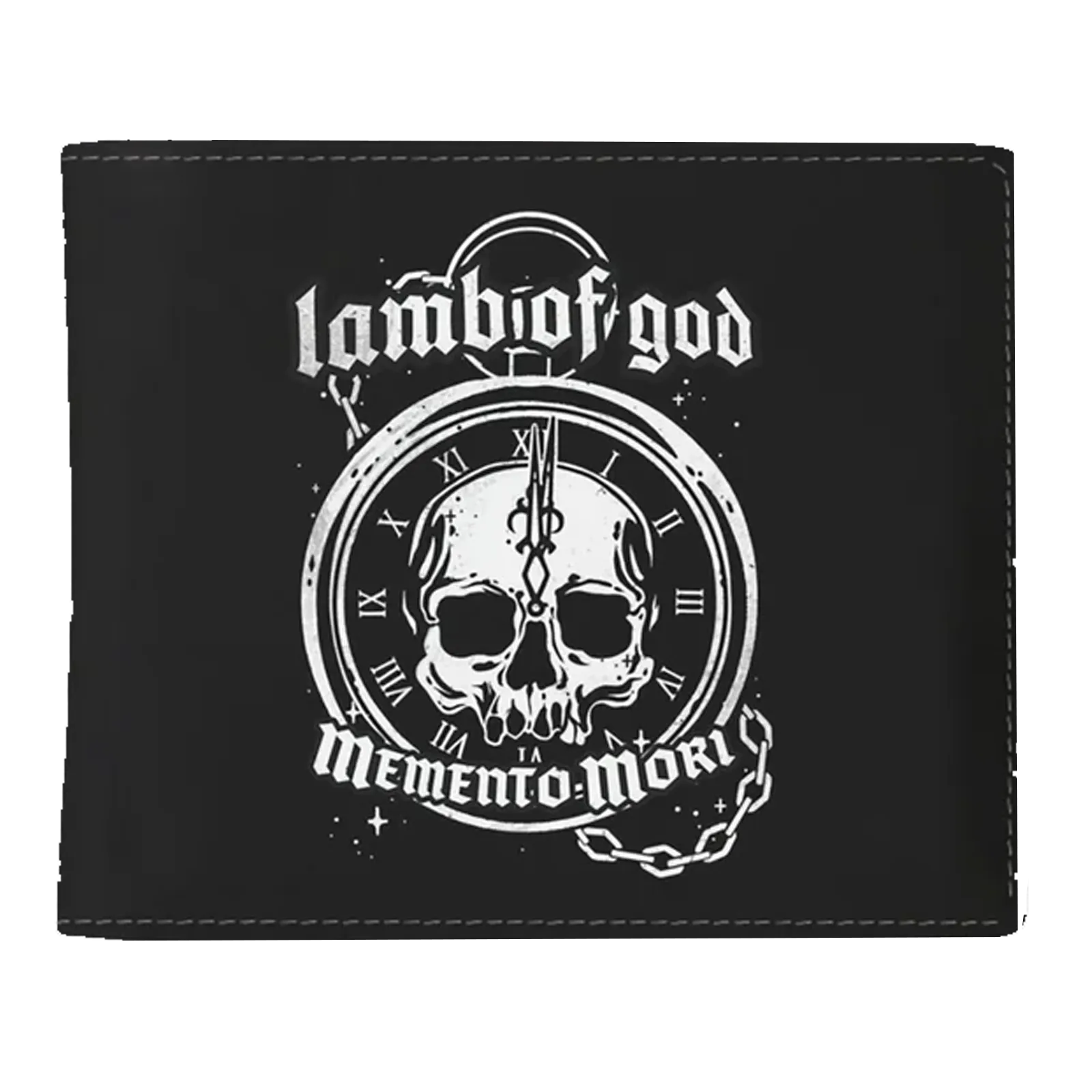 Portefeuille Lamb of God Memento Mori – visuel crâne et horloge