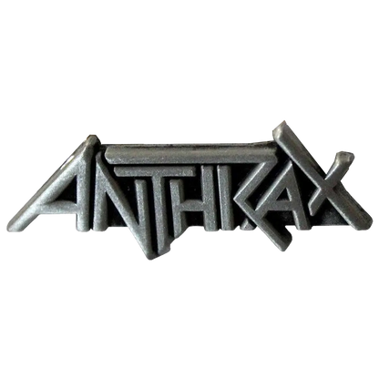 Pin's logo Anthrax argenté - badge métallique officiel Rock Off