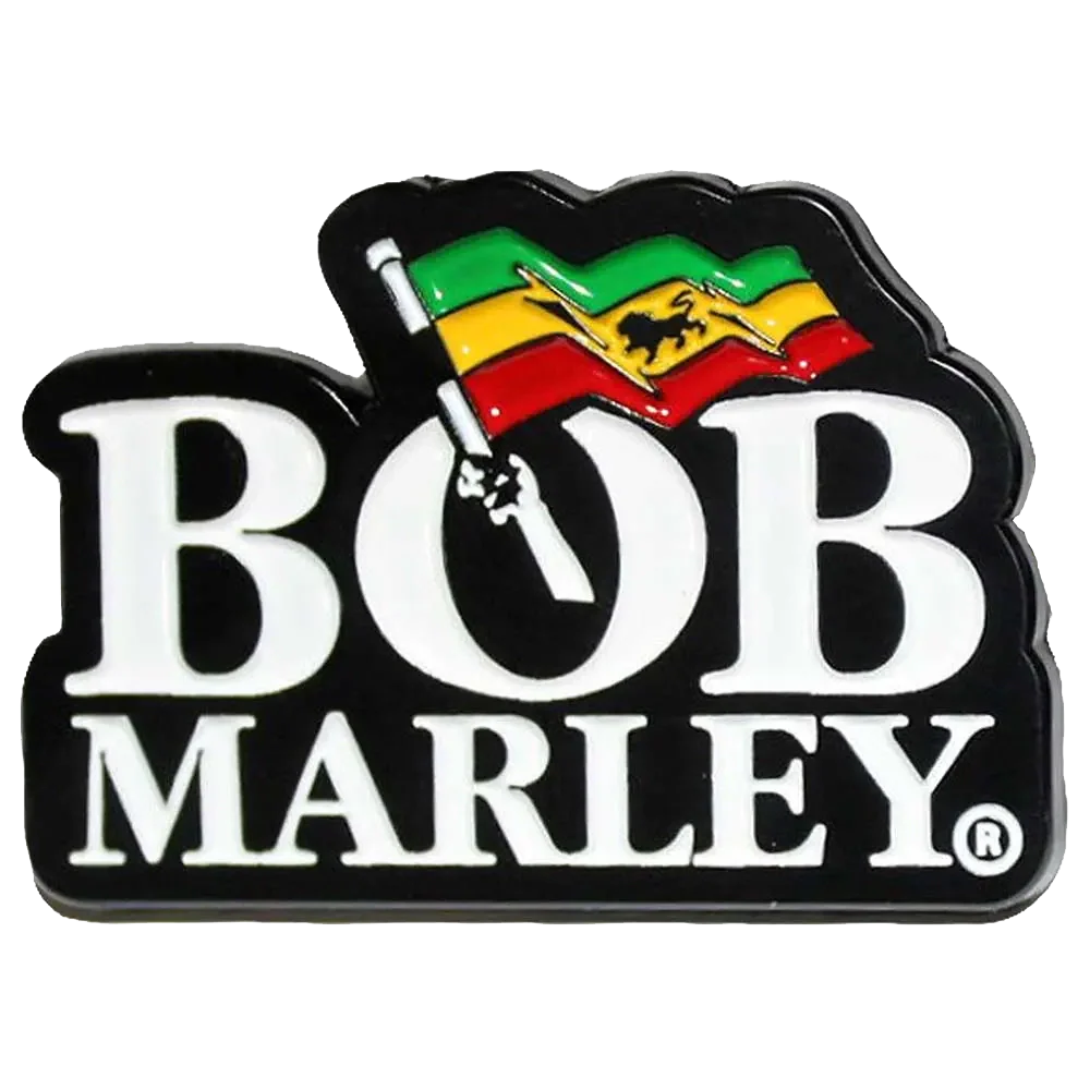 Pin Bob Marley blanc et vert jaune rouge - badge métallique officiel Rock Off