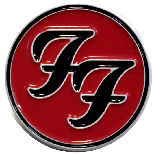 Pin's Foo Fighters rouge et noir - badge métallique officiel Rock Off