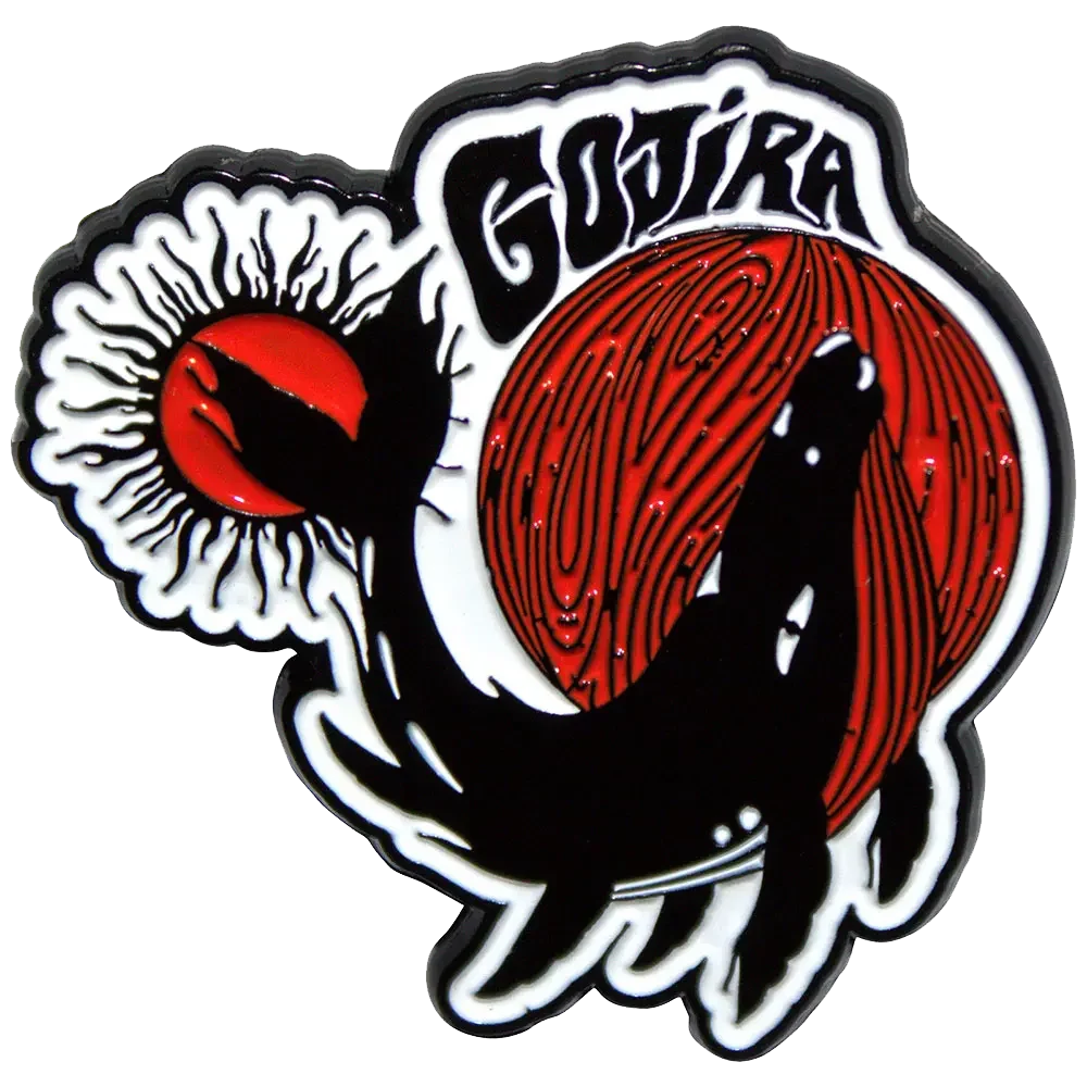 Pin's Gojira - From Mars to Sirius blanc et rouge - badge métallique officiel Rock Off