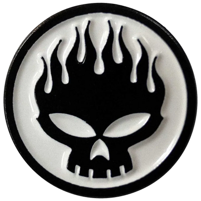Pin logo Offspring blanc et noir - badge métallique officiel Rock Off