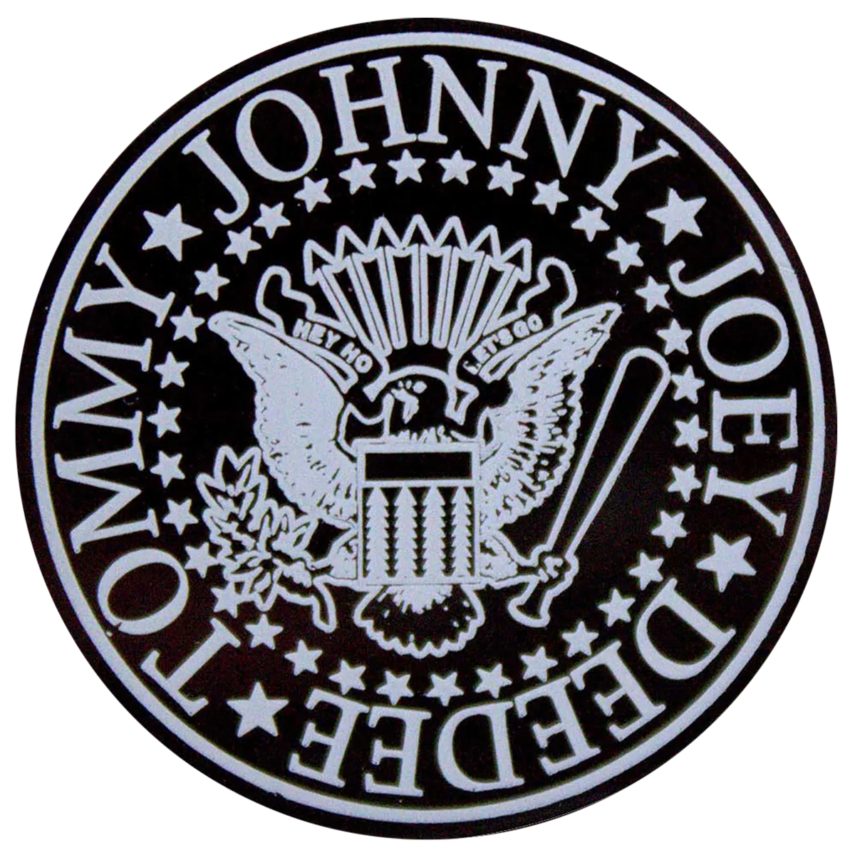 Pin's officiel Ramones avec le sceau circulaire noir et blanc | Official Ramones circular seal black and white pin badge