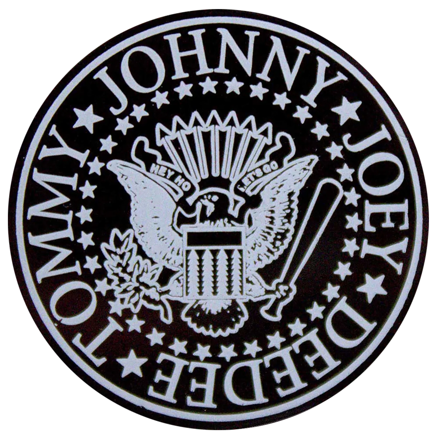 Pin's officiel Ramones avec le sceau circulaire noir et blanc | Official Ramones circular seal black and white pin badge