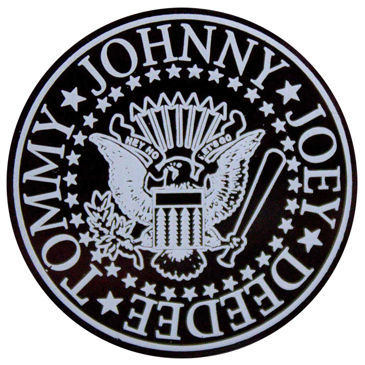 Pin's officiel Ramones avec le sceau circulaire noir et blanc | Official Ramones circular seal black and white pin badge