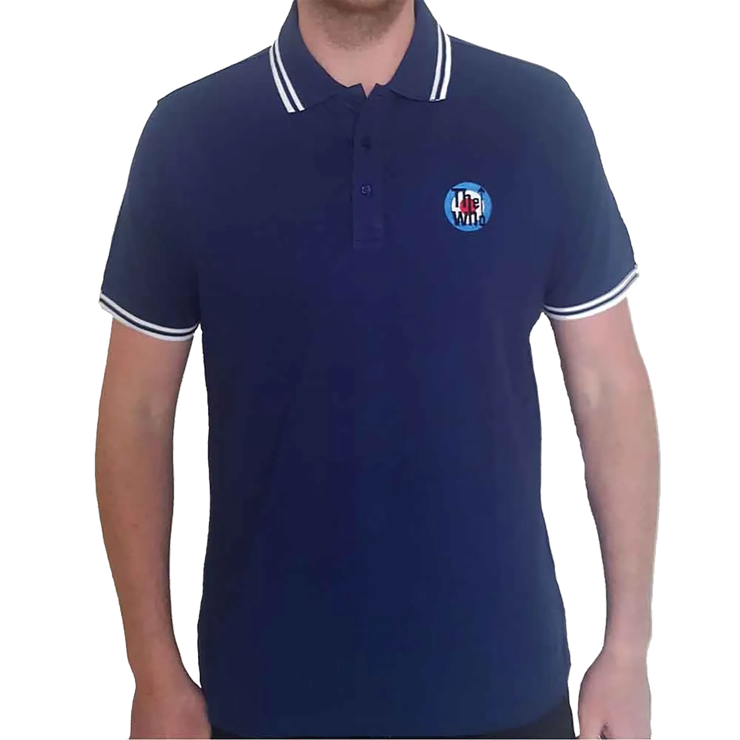 Polo The Who Target bleu marine avec logo brodé | The Who Target navy blue polo shirt with embroidered logo
