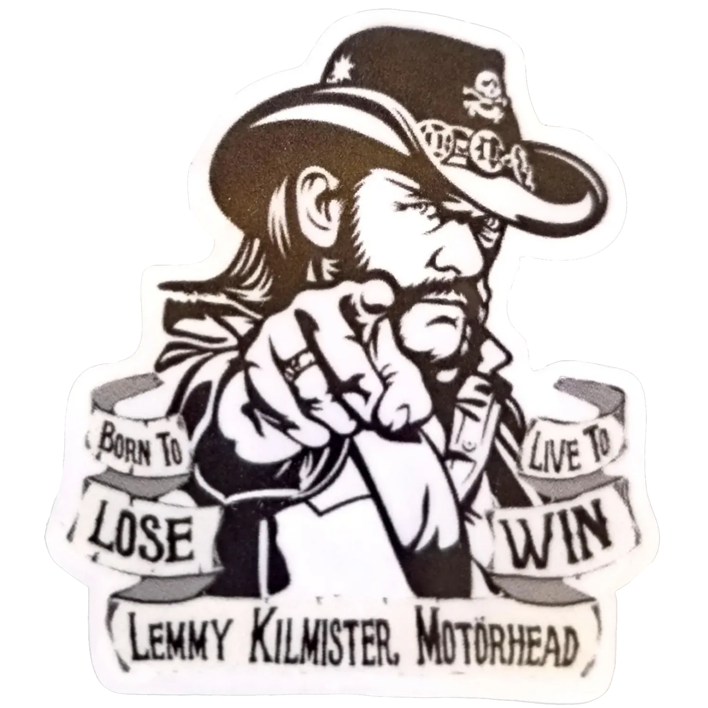 Sticker Lemmy Kilmister Motörhead Born to Lose Live to Win 4 × 5 cm | Lemmy Kilmister Motörhead Born to Lose Live to Win sticker 4 × 5 cm